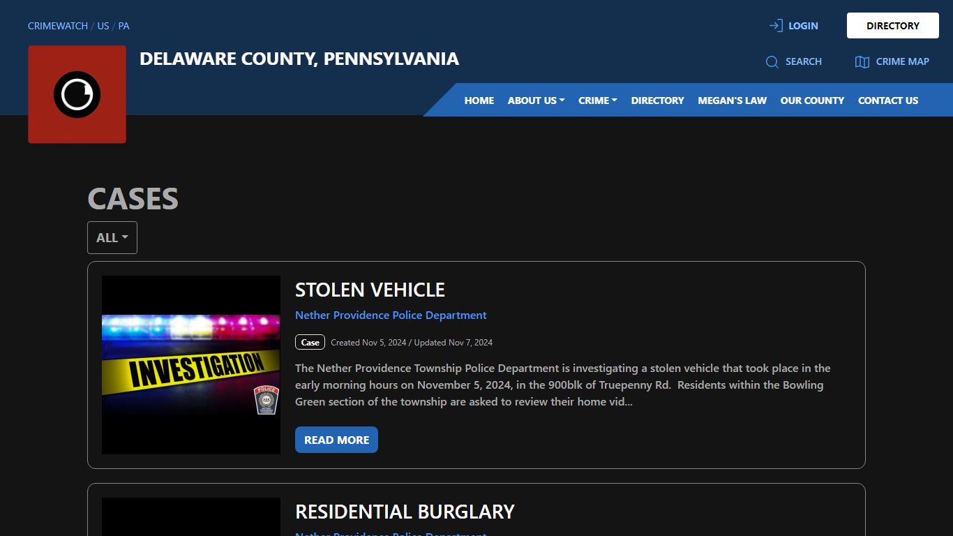 Cases for Delaware County, Pennsylvania - CRIMEWATCH